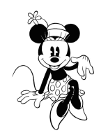 Een kleurplaat van  minnie mouse
